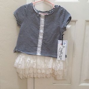 Navy/white dress, 2 pieces, never worn